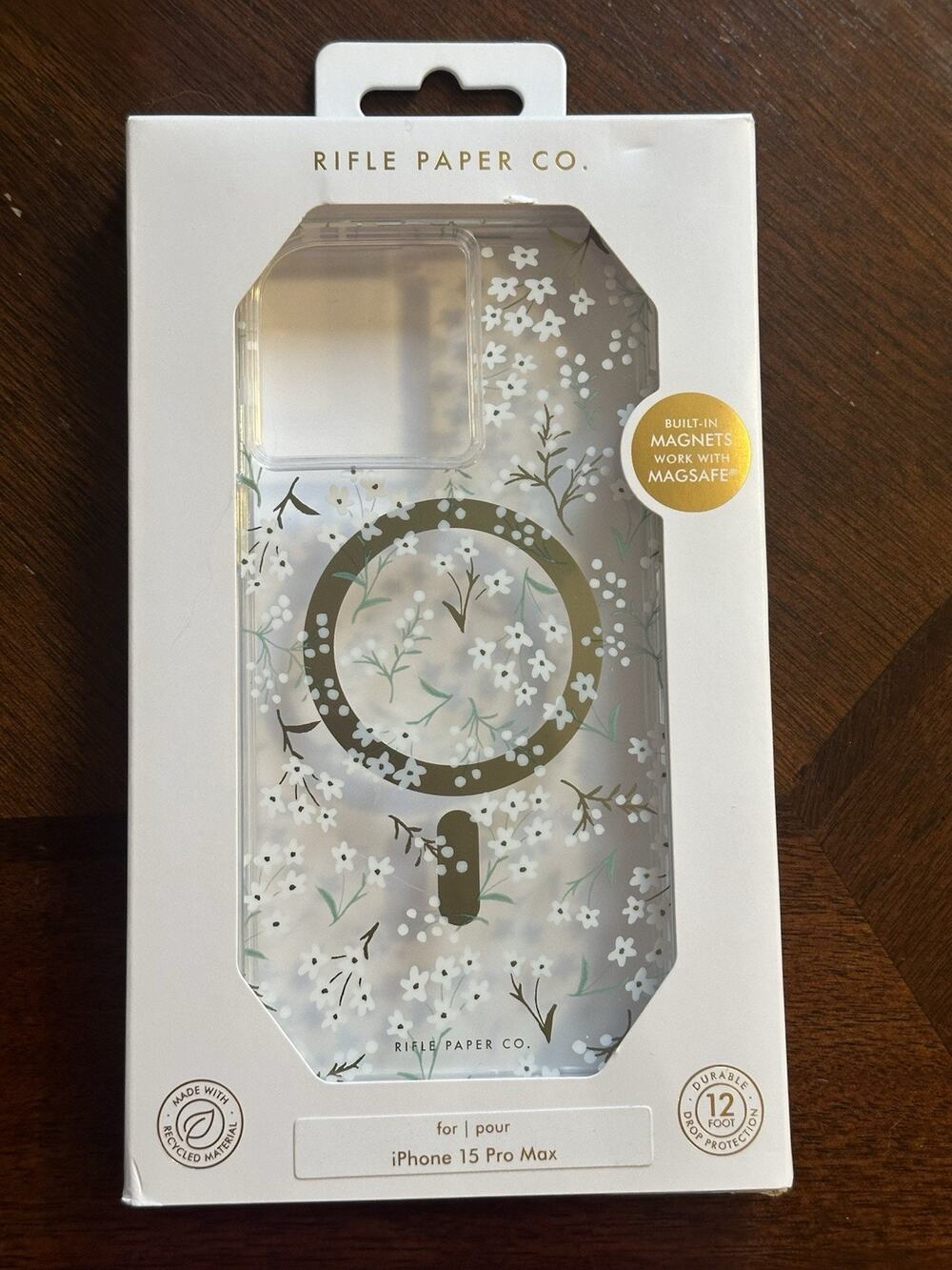 Rifle Paper Co. Case For MagSafe For iPhone 15 Pro Max- Petite Fleurs Spring